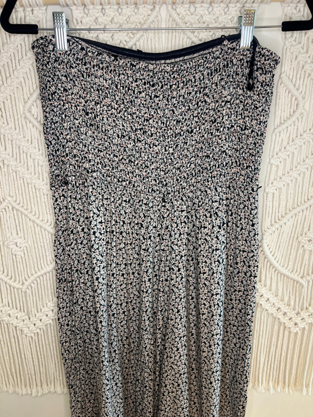 Free People Black and White Floral Strapless Maxi Jumpsuit Romper - Picture 7 of 9